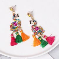 52568 Vente Chaude Produit Creative Flamingo Boucles D'oreilles Boucles D'oreilles De Gland Longue Strass Incrusté De Diamants Femmes Romantique Rencontre Femelle Boucles D'oreilles main image 2