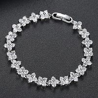 Jinse Xueying Fleur Aaa Zircon Bracelet Aaa Transparent Zircon Cristal Diamant Bracelet Usine En Gros sku image 1