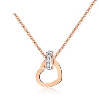 Micro-inlaid Rose Gold Love Pendant Titanium Steel Clavicle Chain Short Section sku image 1