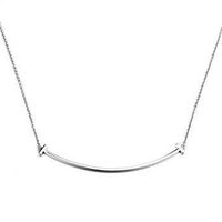 New Fashion Smile Word Necklace Simple Alloy Pendant Temperament Clavicle Chain sku image 2