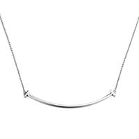 New Fashion Smile Word Necklace Simple Alloy Pendant Temperament Clavicle Chain sku image 1