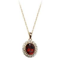Vintage Fashion Accessories With Diamonds Oval Crystal Pendant Necklace Beautiful Jewelry sku image 1