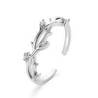 Koreanische Version Des Kleinen Frischen Rings Art Fan Diamant Ast Öffnungs Einzel Ring Kreativer Kreuz Rattan Verstellbarer Ring sku image 1