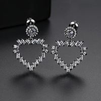 Stud Earrings Fashion Heart Pendant Party Women's Copper Zirconium Stud Earrings sku image 2