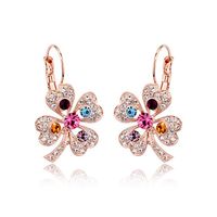 Exquisite Luxury Full Diamond Leaf Crystal Earrings sku image 1