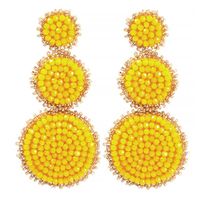 New Earrings Fashion Earrings Ethnic Style Creative Handmade Rice Beads Geometric Earrings sku image 5