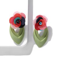 New Fabric Flower Resin Earrings Fashion Earrings Jewelry Accessories sku image 1