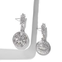 Alloy Diamond Round Asymmetric Earrings Earrings Accessories Textured Earrings sku image 2