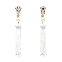 Earrings Bohemian National Style Long Tassel Earrings European And American Style Rice Beads Earrings Jewelry sku image 1