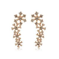 Temperament Earrings Beautiful Diamond-studded Bone Clip Earrings Elegant Bridal Jewelry sku image 1