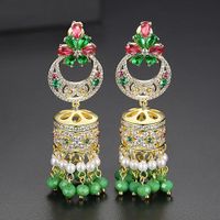Stud Earrings Color Bells Pearl Women's National Wind Stud Earrings Gifts sku image 2