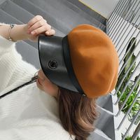 British Cute Woolen Beret Octagonal Hat Female Casual Cap Pumpkin Hat main image 3