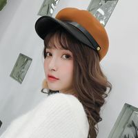 British Cute Woolen Beret Octagonal Hat Female Casual Cap Pumpkin Hat main image 5