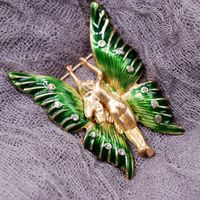 Approvisionnement D'usine Vert Ailes Forme Broche Broches Broche Accessoires Cardigan Corsage Pin main image 4