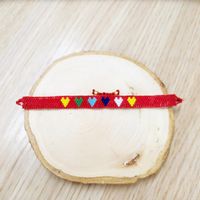 Neues Miyuki Einfaches Weibliches Armband Db Antike Reis Perlen Gewebte Rote Liebes Muster Hand Verzierung Go2boho main image 4