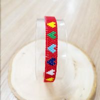 Neues Miyuki Einfaches Weibliches Armband Db Antike Reis Perlen Gewebte Rote Liebes Muster Hand Verzierung Go2boho main image 5