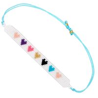 New Miyuki Simple Bracelet Db Antique Rice Beads Weave Red Love Pattern Ornaments main image 6