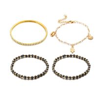 New Jewelry Cactus Shell With Diamond Anklet Rice Beads Multi-layer Women&#39;s Anklet 4 Sets main image 6