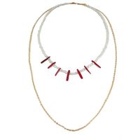 Neue Accessoires Exotische Reis Perlen Rote Lange Streifen Acryl Unregelmäßige Halskette Halskette Frauen main image 6