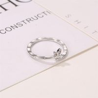 Koreanische Version Von Niedlichen Kaninchen Ohren Offener Ring Weibliche Kreative Kleine Frische Diamant Blätter Bambus Zeigefinger Gelenk Ring main image 6