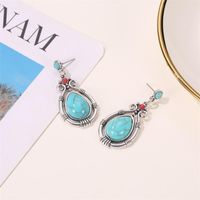 Earrings Female Dripping Geometric Turquoise Earrings Temperament Gemstone Earrings main image 3