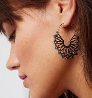 Jewelry Fashion Openwork Geometric Irregular Triangle Sector Earrings Alloy Semicircular Earrings main image 2