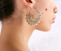 Jewelry Fashion Openwork Geometric Irregular Triangle Sector Earrings Alloy Semicircular Earrings main image 3