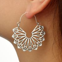 Jewelry Fashion Openwork Geometric Irregular Triangle Sector Earrings Alloy Semicircular Earrings main image 4