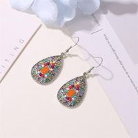 Drop Oil Earrings Boho Earrings Retro Colorful Water Drop Earrings Female Color Sun Flower main image 4