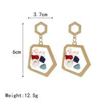 Jewelry Fashion Transparent Resin Inlaid Pearl Color Stone Earrings Personality Geometric Irregular Earrings main image 3