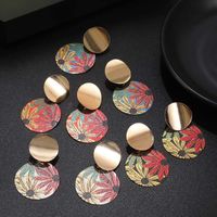 Earrings New Frosted Sequins Earrings Fashion Simple Color Flower Pattern Earrings main image 5