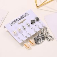 Nouveau Océan D'été Style Shell Ensemble Boucles D'oreilles Croix-frontière Vente Chaude 6 Paires Perle Conque Boucles D'oreilles main image 5