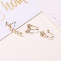 Best Selling Set Without Pierced Earrings Full Of Diamonds Stars 3 Sets Of Ear Clips Female main image 3