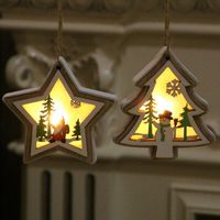 New Christmas Decorations Christmas Lights With Lights Wooden Pendants Christmas Tree Pendant Christmas Gifts main image 6