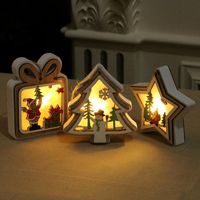 New Christmas Decorations Christmas Lights With Lights Wooden Pendants Christmas Tree Pendant Christmas Gifts main image 5