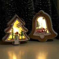 New Christmas Decorations Christmas Lights With Lights Wooden Pendants Christmas Tree Pendant Christmas Gifts main image 4