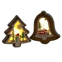 New Christmas Decorations Christmas Lights With Lights Wooden Pendants Christmas Tree Pendant Christmas Gifts main image 3
