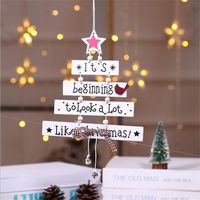 New Christmas Wooden Christmas Tree Christmas Door Hanging Decoration Wind Chime Letter Card Pendant Christmas Bell Hanging main image 5