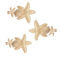 Best Selling Hair Accessories New Alloy Adult Starfish Shell Word Clip Hairpin main image 5
