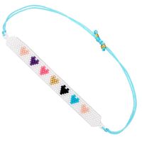 Neues Miyuki Einfaches Weibliches Armband Db Antike Reis Perlen Gewebte Rote Liebes Muster Hand Verzierung Go2boho sku image 1