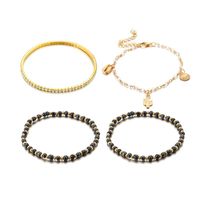 New Jewelry Cactus Shell With Diamond Anklet Rice Beads Multi-layer Women&#39;s Anklet 4 Sets sku image 1