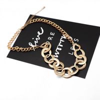 Fashion Short Trend Chain Buckle Necklace Clavicle Chain Matte Silver Gold Necklace sku image 1