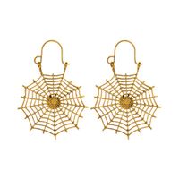 New Earrings Retro Creative Hollow Spider Web Earrings Earrings Gothic Exaggerated Metal Ear Jewelry sku image 1