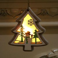 New Christmas Decorations Christmas Lights With Lights Wooden Pendants Christmas Tree Pendant Christmas Gifts sku image 2