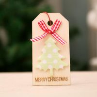 New Christmas Decoration Christmas Wooden Pendant Christmas Tree Pendant Bow Wooden Tag sku image 2