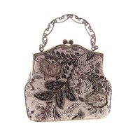 Burlap Beaded Embroidered Bag Handbags Craft Bag Ladies Bag Classical Beaded Bag main image 4
