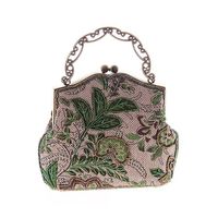 Burlap Beaded Embroidered Bag Handbags Craft Bag Ladies Bag Classical Beaded Bag main image 3
