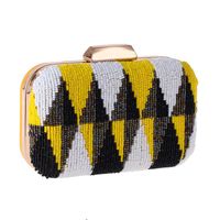Casual Women's Bag Hand Holding Evening Party Bag Small Square Bag High-end Contrast Color Beaded Embroidered Bag main image 5