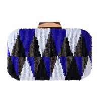 Casual Women's Bag Hand Holding Evening Party Bag Small Square Bag High-end Contrast Color Beaded Embroidered Bag main image 3