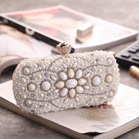 Craft Pearl Hard Shell Diamond Studded Dinner Bag Fashion Chain Bag Women's Handle Small Square Bag main image 1